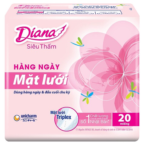 Băng vệ sinh hàng ngày Diana Daily Hương hoa, Mặt lưới