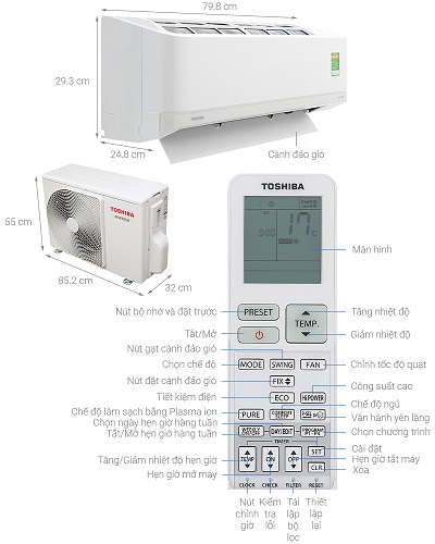 hướng dẫn sử dụng remote máy lạnh toshiba