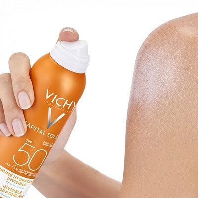Kem chống nắng vichy dạng xịt spf 50 pa+++ ideal soleil invisible hydrating mist